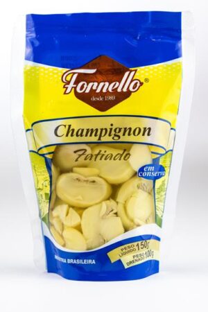 Champignon fatiado stand pouch 100 g - caixa com 24 unidades. Preço unitário R$ 5,17