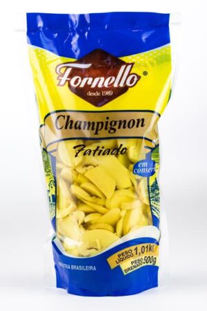 Champignon fatiado stand pouch 500 g - caixa com 10 unidades. Preço unitário R$ 23,43