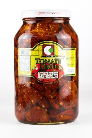 Tomate seco vidro 2,2 kg - caixa com 2 unidades. Preço unitário R$ 78,43