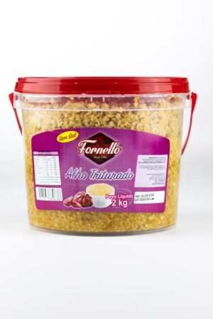 Alho triturado balde 2 kg - caixa com 8 unidades. Preço unitário R$ 32,01