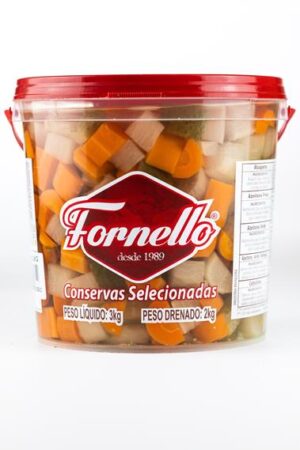 Picles balde 2 kg - caixa com 4 unidades. Preço unitário R$ 31,46