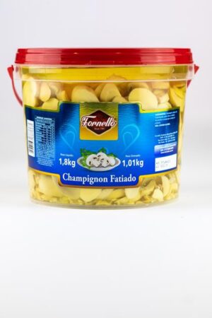 Champignon fatiado balde 1,01 kg - caixa com 4 unidades. Preço unitário R$ 36,58