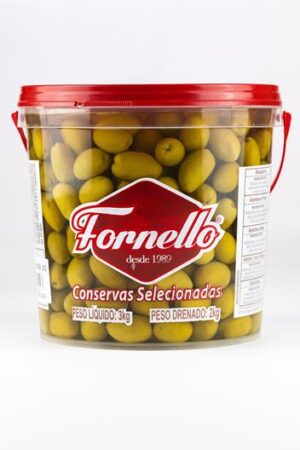 Azeitona verde média com caroço balde 2 kg