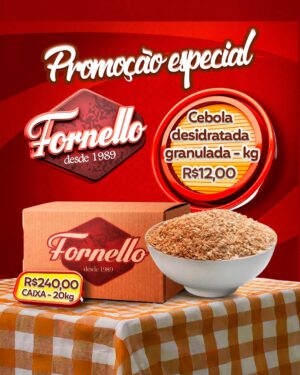 Cebola Desidratada Granulada R$ 12,00 Kg caixa com 20 Kg R$ 240,00